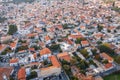 Aerial view of Pano Lefkara village in Larnaca district, Cyprus. Famous old village in mountains with orange roofs Royalty Free Stock Photo