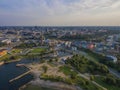 Aerial view panorama city Tallinn, Estonia.