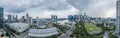 Aerial view panorama of Singapore during cloudy day