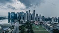 Aerial view panorama of Singapore during cloudy day Royalty Free Stock Photo