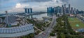 Aerial view panorama of Singapore during cloudy day Royalty Free Stock Photo