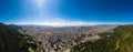 Aerial view of a panoramic view of the city of Bogota in the afternoon. Royalty Free Stock Photo