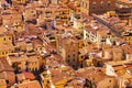 Aerial view. Panoramic view, aerial skyline of Florence Firenze Cathedral of Santa Maria del Fiore, Ponte Vecchio bridge over Arno Royalty Free Stock Photo