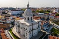 Aerial view of Panteao Nacional, the National Pantheon is a celebrity tombs in a 17th-century church, Lisbon, Portugal