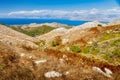 Aerial view from Pantokrator mountain foothill to Albania mountains Royalty Free Stock Photo