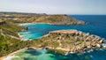 Aerial view of Paradise Bay from drone, Malta Royalty Free Stock Photo