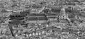 Aerial view of Paris from above with a Sacre Coeur on the horizon. . Royalty Free Stock Photo