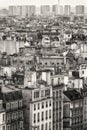 Aerial View of Paris. Black and White