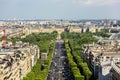 Aerial view of Paris cityscape with Avenue des Champs-Elysees. P Royalty Free Stock Photo