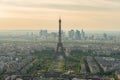 Aerial view of Paris and Eiffel tower at sunset in Paris, France Royalty Free Stock Photo