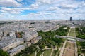 View of Paris including the Champ de Mars and Les Invalides Royalty Free Stock Photo