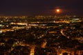 Aerial view of Paris at night Royalty Free Stock Photo