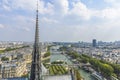 Aerial View of Paris from Notre-dame Royalty Free Stock Photo