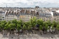 Aerial view Paris from roof terrace of Centre Pompidou, Paris