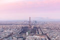 Aerial view of Paris at sundown, France Royalty Free Stock Photo