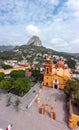 Aerial view of the Parish of San Sebastian, Bernal, Mexico