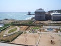 Kanyakumari, Tamil Nadu, India - October 7, 2008 Aerial view of park, view tower and Kamarajar Manimandapam