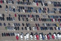 Aerial view of parking cars Royalty Free Stock Photo