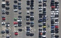 Aerial view of a parking lot in Jena, Germany Royalty Free Stock Photo