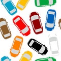 Aerial view parking with lots of multicolored cars Royalty Free Stock Photo