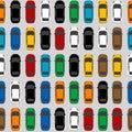 Aerial view parking with lots of multicolored cars Royalty Free Stock Photo