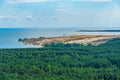 Aerial view of Parnidis dunes and Coastline of Curonian spit in