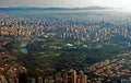 Aerial view of Parque do Ibirapuera park in Sao Paulo city Royalty Free Stock Photo