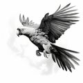 Aerial View Parrot Tattoo Design: Dark And Atmospheric Fantasy Illustration