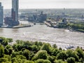 Aerial view of a part of Rotterdam with its canals Royalty Free Stock Photo