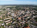 Aerial view of Pasewalk, a town in the Vorpommern-Greifswald district, in the state of Mecklenburg-Vorpommern in Germany. Located Royalty Free Stock Photo
