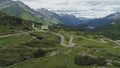 Aerial view of pass San Bernadino in the Swiss Alps