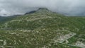 Aerial view of pass San Bernadino in the Swiss Alps