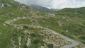 Aerial view of pass San Bernadino in the Swiss Alps