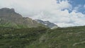 Aerial view of pass San Bernadino in the Swiss Alps