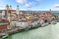 Aerial view of Passau, Germany