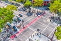 Aerial view of Passeig de Gracia, Barcelona, Catalonia, Spain Royalty Free Stock Photo