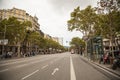 Aerial view of Passeig de Gracia street in the Eixample district, Barcelona, Spain, Europe Royalty Free Stock Photo