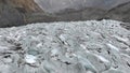 Aerial view of Passu Glacier, Hunza Valley, Himalayas, Pakistan. Spectacular Glacier at cloudy Weather