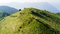 Aerial view of a path leading to Monte Boletto, Alps, near Lake Como. Como, Brunate, Lombardy, Italy Royalty Free Stock Photo