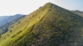 Aerial view of a path leading to Monte Boletto, Alps, near Lake Como. Como, Brunate, Lombardy, Italy Royalty Free Stock Photo