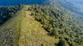 Aerial view of a path leading to Monte Boletto, Alps, near Lake Como. Como, Brunate, Lombardy, Italy Royalty Free Stock Photo