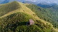 Aerial view of a path leading to Monte Boletto, Alps, near Lake Como. Como, Brunate, Lombardy, Italy Royalty Free Stock Photo