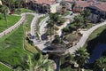 Aerial view of the pathways of an oceanside luxury resort in Los Cabos, Cabo San Lucas, Mexico Royalty Free Stock Photo