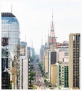 Aerial view of Paulista avenue, Sao Paulo Royalty Free Stock Photo