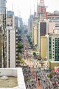 Aerial view of Paulista avenue, Sao Paulo Royalty Free Stock Photo