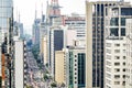 Aerial view of Paulista avenue, Sao Paulo Royalty Free Stock Photo