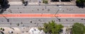 Aerial view of Paulista Avenue in Sao Paulo. On Sundays it becomes leisure area