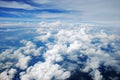 Aerial view of peaceful earth covered in clouds Royalty Free Stock Photo