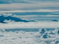 Aerial view of the peaks of Himalaya from Nagarkot, Nepal Royalty Free Stock Photo