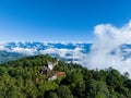 Aerial view of the peaks of Himalaya from Nagarkot, Nepal Royalty Free Stock Photo